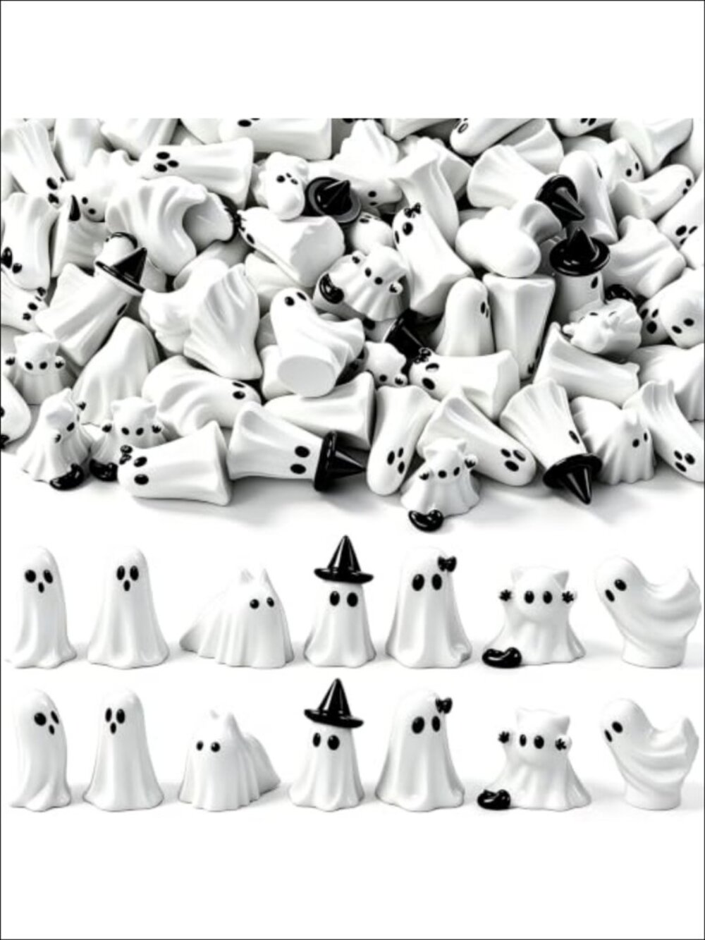 70pc Mini Resin Ghost Figurines Halloween Dollhouse Decor Craft